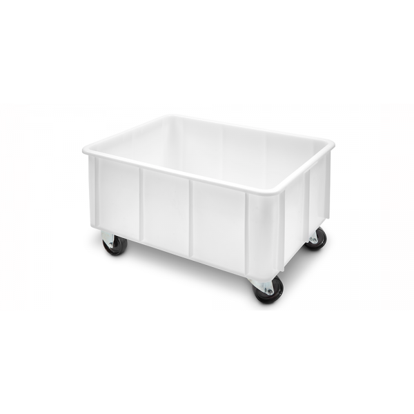 Gıdaya uygun sertifikalı tekerlekli muhafaza kasası 120 Litre Beyaz