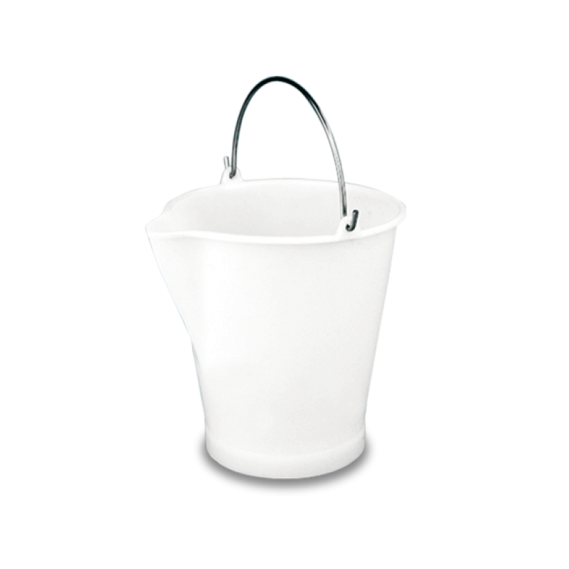 Gıdaya uygun sertifikalı ölçekli paslanmaz çelik saplı kova 12 Litre Beyaz Gıdaya uygun sertifikalı ölçekli paslanmaz çelik saplı kova 12 Litre Beyaz