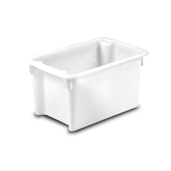 Gıdaya uygun sertifikalı plastik muhafaza kasası 50 Litre Beyaz